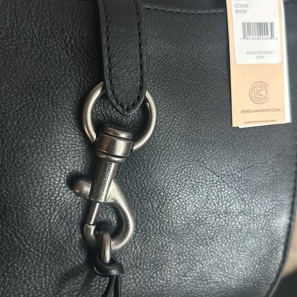 Rebecca Minkoff Megan Leather Hobo Crossbody Bag w/ Studded Strap - Picture 5 of 5